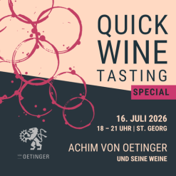 Quick Wine Tasting Spezial am  16. Juli 2026 18:00 - 21:00 Uhr Neumann|s St. Georg / Weinladen mit Achim von Oetinger, Rheingau