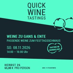 WEINE ZU GANS & ENTE – PASSENDE WEINE ZUM FESTTAGSSCHMAUS – So.08.11.26 – 14-16 Uhr
